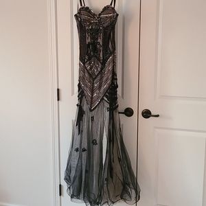 Long beaded formal gown